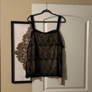 Elegant Black Lace Tank Top